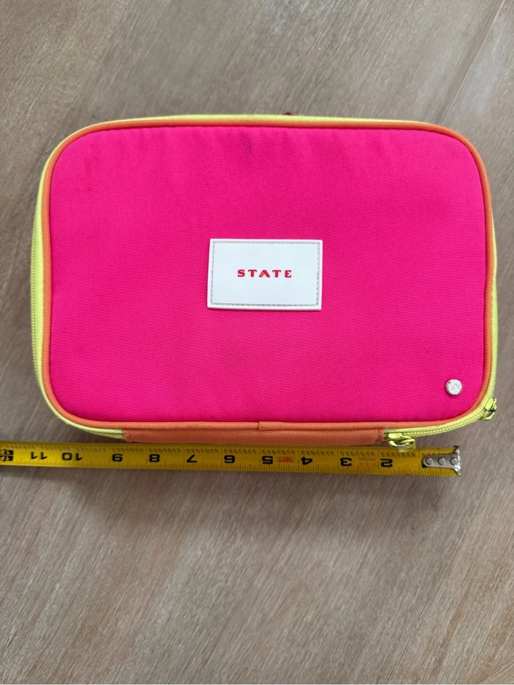 STATE Hot Pink Lunch Bag with Lime Trim